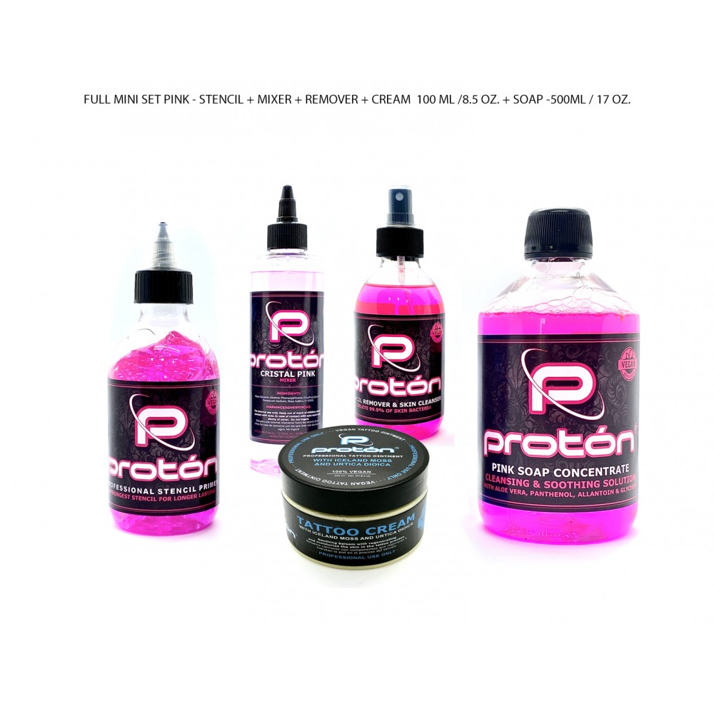 Full Mini Set Rosa - Stencil + Mixer + Cream + Remover - 100ml / 3.4 Oz. + Soap 500ml / 17 Oz